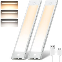 Luz com sensor de movimento de 72 LEDs, 3 temperaturas de cor, dimerizável, sem fio, 1800mAh, para escadas/guarda-roupa/cozinha – Compatível com 2