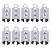 10 stuks ronde koorduiteinde clips van roestvrij staal, touwklemmen, sieradenaccessoires, kettingconnector