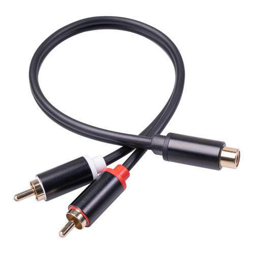Καλώδιο Subwoofer 2 Αρσενικό σε 1 Θηλυκό Στερεοφωνικό Y Adapter, Επιχρυσωμένο Καλώδιο