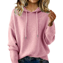 Damen-Langarmpullover mit Kapuze für Herbst und Winter