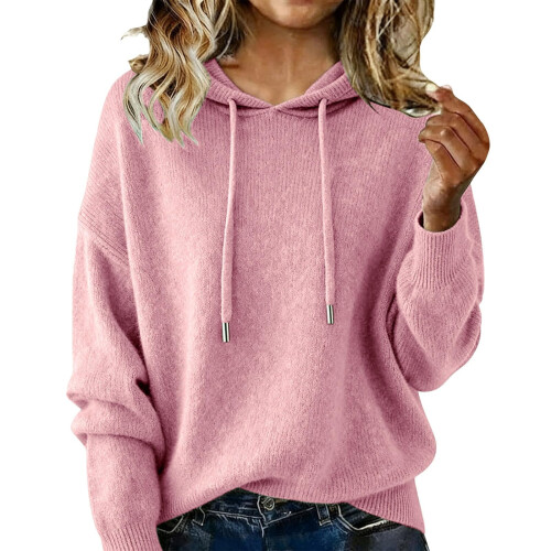 Damen-Langarmpullover mit Kapuze für Herbst und Winter