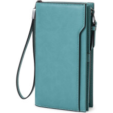 Portofel Alldialy24Credit Card Holder, Portofel de mână cu capacitate mare pentru femei cu fermoar (Albastru Purist)