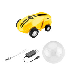 PPgejGEK Mini Racer Spielzeug RC Stunt Car Flash Mini Racer Transparentes Zahnrad-Zugspielzeug mit blinkenden Lichtern und Musik Geburtstagsgeschenk