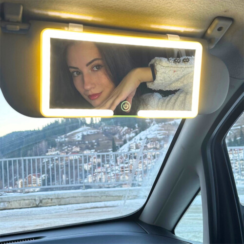 Καθρέφτης μακιγιάζ αυτοκινήτου LED με ηλιοπροστασία, οθόνη αφής 3 χρωμάτων με