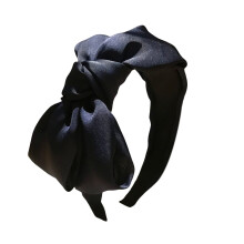 Bandeau à nœud en satin rouge brique pour femme