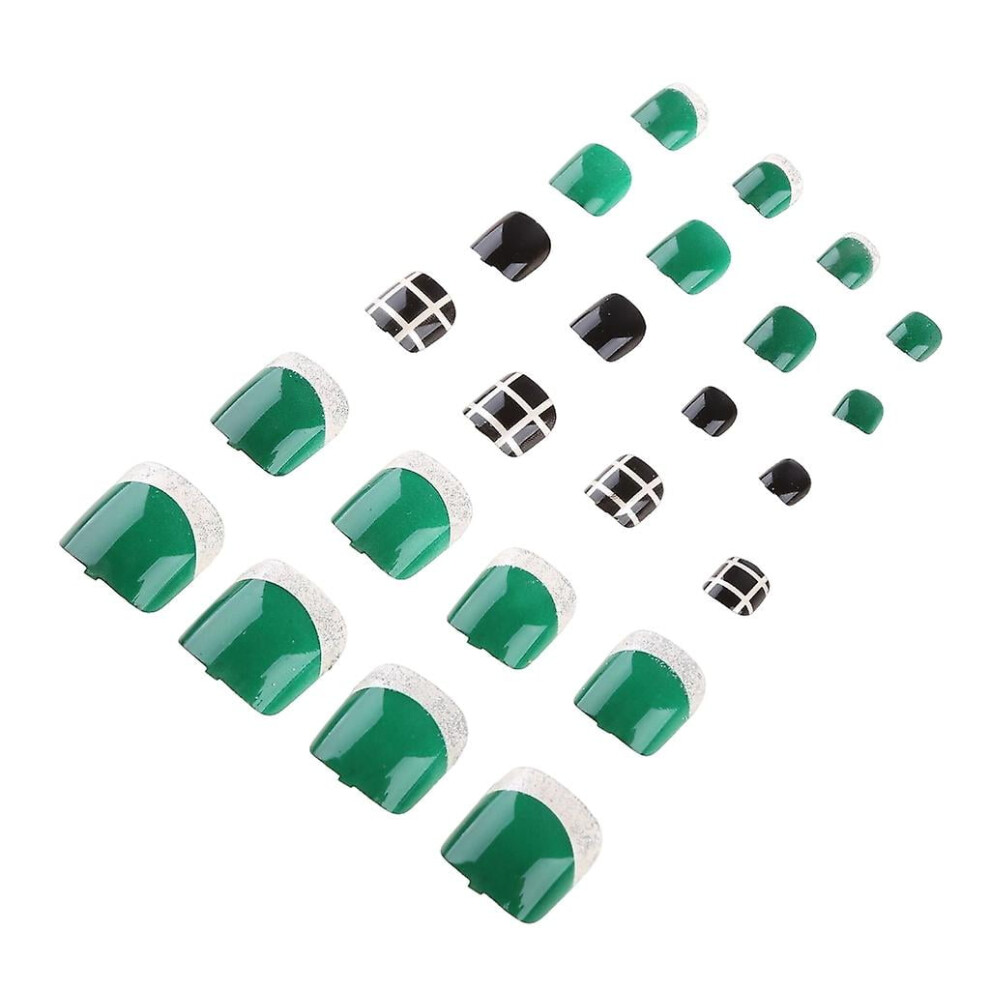 24pcs Acrylic Artificial Fake French False Toe Nails Nail Tips Art Decor J89
