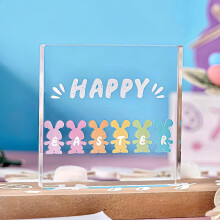Osterdekoration: Acryl-Hasenplakette, Peeps-Badezimmer- und Tischdeko, lustiges Ostergeschenk – passend zu Osterthemen