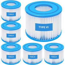 Lot de 6 cartouches filtrantes de type VI pour spas gonflables – Compatibles avec les modèles Lay-Z-Spa, Coleman SaluSpa90352E/58323/90427E