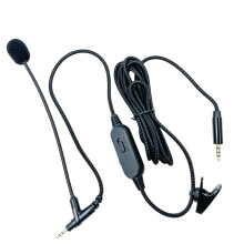 Boom Microphone Cable Headset Adapter with Mic Switcher