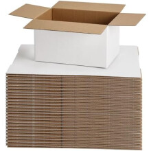 Přepravní krabice 7x5x4 pro malé firmy, 40 kusů bílé vlnité lepenkové krabice pro balení, zasílání a skladování