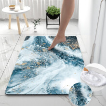 Tapis de bain absorbant en terre de diatomées 61 x 41 cm, antidérapant, à séchage rapide, imperméable, pour intérieur et extérieur, facile