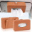 Leather Vehicle Tissue Box Storage with Straps 2PCS 1
