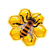 Tapis de douche/bain 89 cm (35 pouces) motif abeilles et ruches, tapis de salle de bain/chambre Ă coucher.