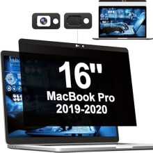 Privacy Screen til MacBook Pro 16" (2019A2141), magnetisk, aftagelig, antirefleks, blåt lysfilter + webcam-cover – kompatibel med Apple Mac