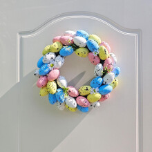 Guirlanda de Ovos de Páscoa, Guirlanda para Porta, Decoração de Páscoa com Ovos Coloridos para Parede e Janela, Guirlanda de Primavera