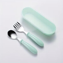 Cute 2-piece cutlery set - safe and durable spoon and fork with stylish storage box, unique and personalized design, perfect Easter gift.
