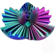 1PC BLUE RED 6CM 3D Printed Gear Ball Rotating Cube Fingertip