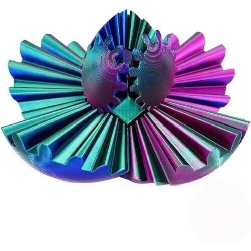 1PC BLUE RED 6CM 3D Printed Gear Ball Rotating Cube Fingertip