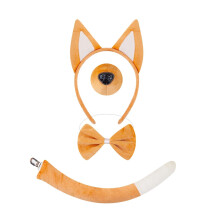 Puppy Dog Ears and Long Tail Costume Headdress for Prom Performance Birthday brown