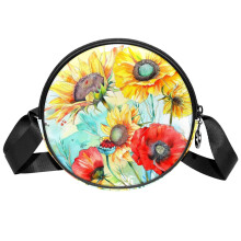 Malé dámske crossbody kabelky s akvarelovými kvetmi, ležérna cestovná kabelka cez rameno, kabelky cez rameno