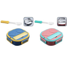 Boîte à lunch Bento miniature en acier inoxydable, étanche avec couvercles en silicone – Convient aux garderies et aux écoles