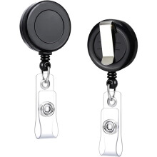 30 Pack Retractable Badge Holders, Black Badge Holder Retractable Clip, Badge Reel Name ID Badge Clips for Nurse Teacher Office Supplies (Colorful)
