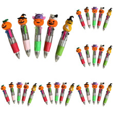 Halloween Pumpkin Mini 4-in-1 Multicolor Ballpoint Pens, Kawaii Fun Pens for Birthdays & Parties – Compatible with Standard Refills