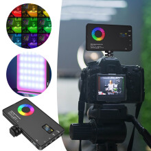 RGB Selfie Light With 12 Effects Rechargeable LED Video Light For Phone Portable Dimmable Panel Lamp With 3100mAh Battery And Type C Charging