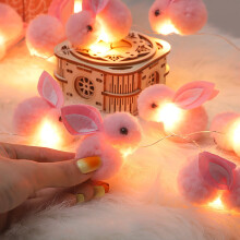 Guirlande lumineuse Lapin de Pâques Rose LED 6 m