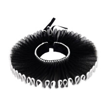 Sturdy Elizabethan Clown Neck Ruffle for Photography Props Festival Medieval Black White