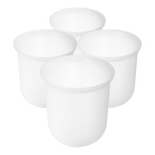 Soporte para escobilla de baño, plástico blanco, ahorra espacio, 4 unidades