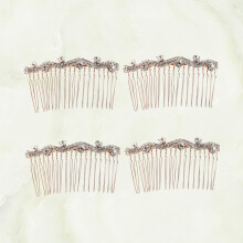 Peignes à cheveux tournesol pour femmes, alliage, strass, lot de 4