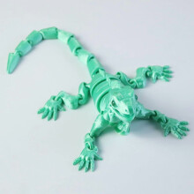 1PC CYAN 9.5CM 3D Printed Gecko Simulation Fully Articulated Figurine with Articulated Joints
