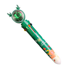 Desk Pen 4pcs 10 Color Christmas Ballpoint Pen Push Type Color Multifunction Marker 2ML