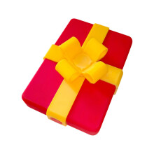 Valentinstag-Schleifen-Geschenkbox, rot-gelb, 3D-gedruckt