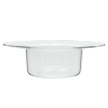 Minkissy Transparent Glass Bowl Straw Hat Shape Fruit Serving Dessert Storage Dish for Kitchen and Table Use