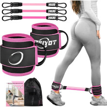 Ankle Resistance Bands with Cuffs – Workout Set for Women, Booty Exercise Bands, Gym Fitness Equipment