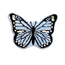 Tapis papillon épais haut de gamme bleu, forme spéciale, résistant aux taches, pour chambre de fille ou salon