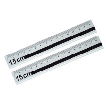 2pc 15cm Metal Straight Ruler Slip Resistant Design Portable Size For Technical Drafting Classroom Projects Home Office