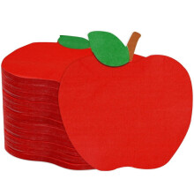 Serviettes rouges en forme de pomme, lot de 100, idéales pour les fêtes, les pique-niques d'enfants, les anniversaires et les baby showers.