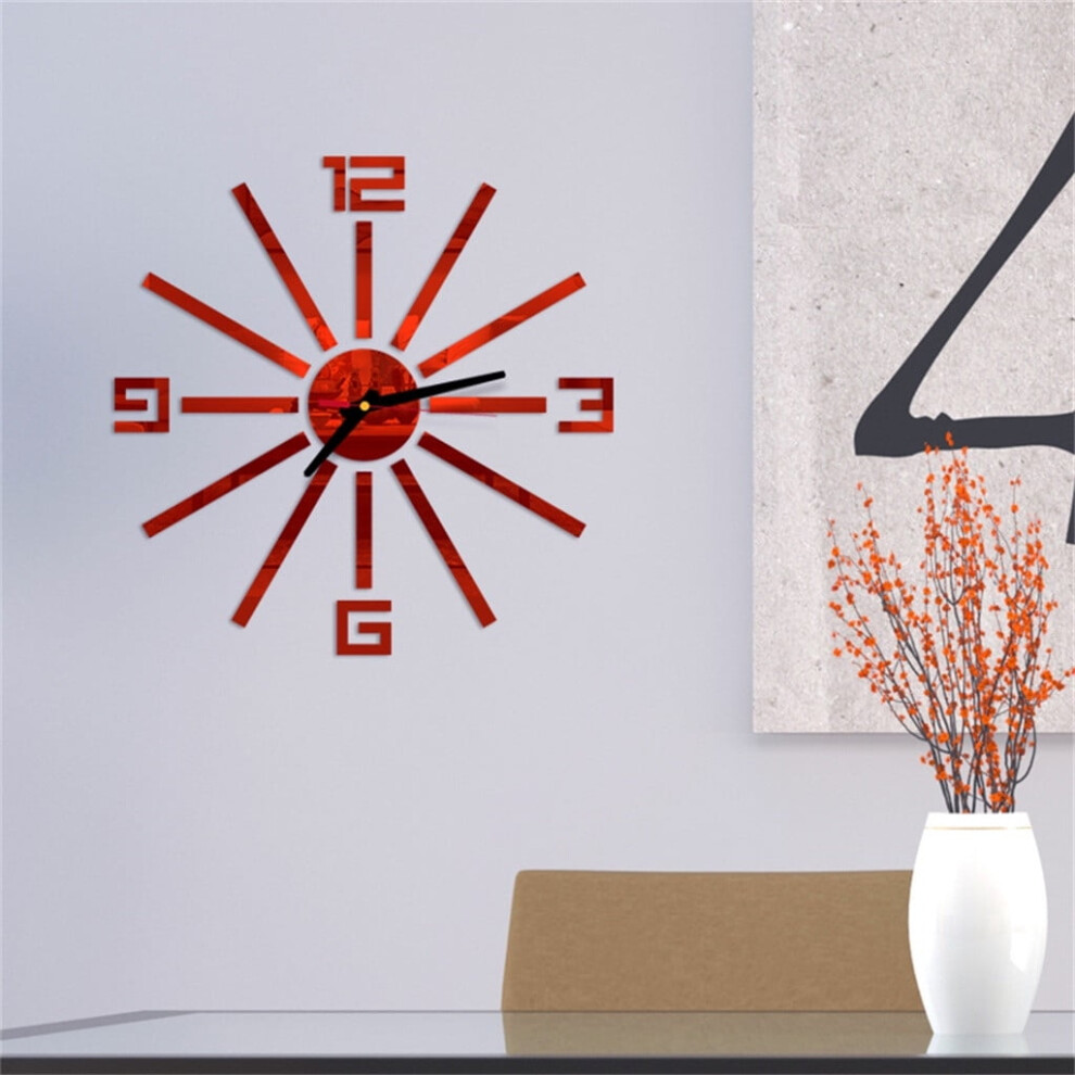 Festival Gift Diy Roman Numbers Acrylic Mirror Wall Sticker Clock Home Decor Mural Decals 9402001220028