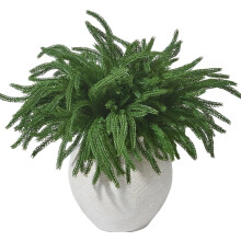 12 db karácsonyi norfolki fenyőág - 45 cm-es norfolki fenyőágak és díszcsákányok, műfenyőágak, karácsonyi zöld szárak vázákhoz