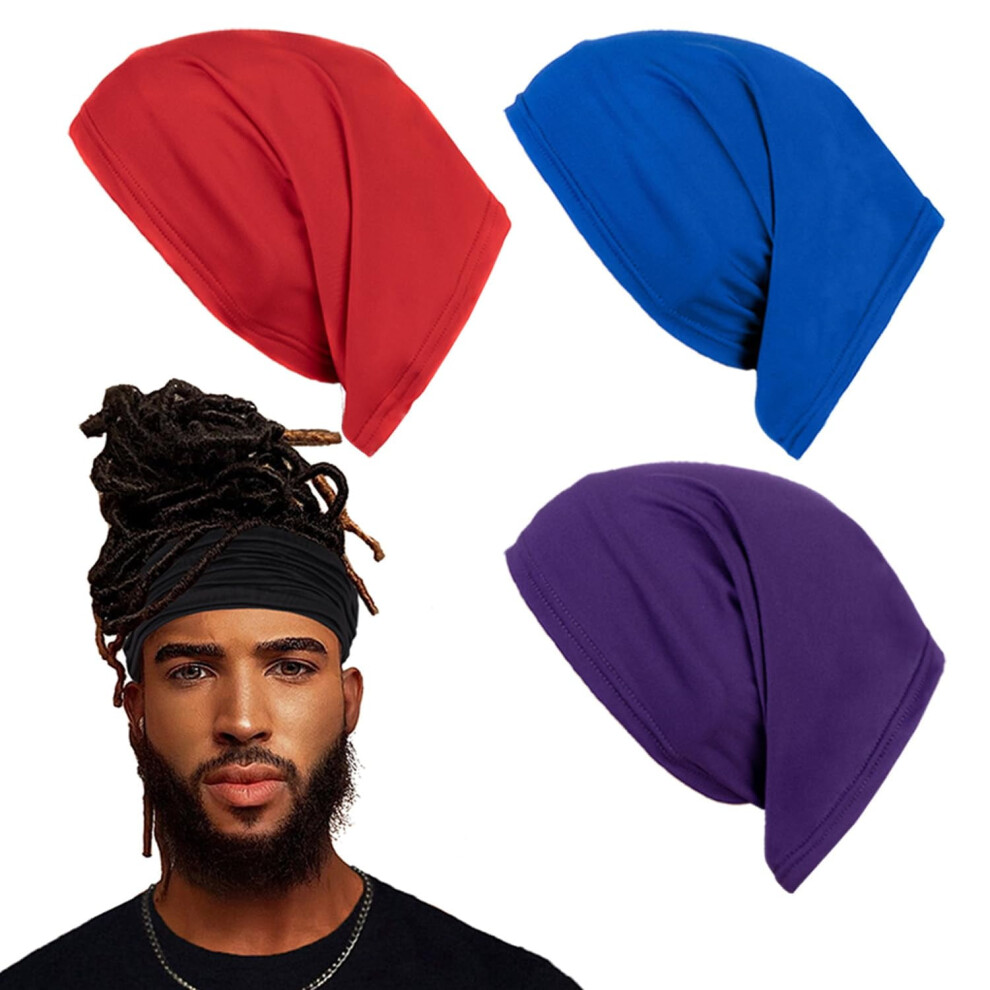 Unisex 4Pcs Spandex Dreadlock Cap, Tube Bands Elastic Long Hair Dreads Head Wraps, Cap Locks Headbands For Men Women Accessories