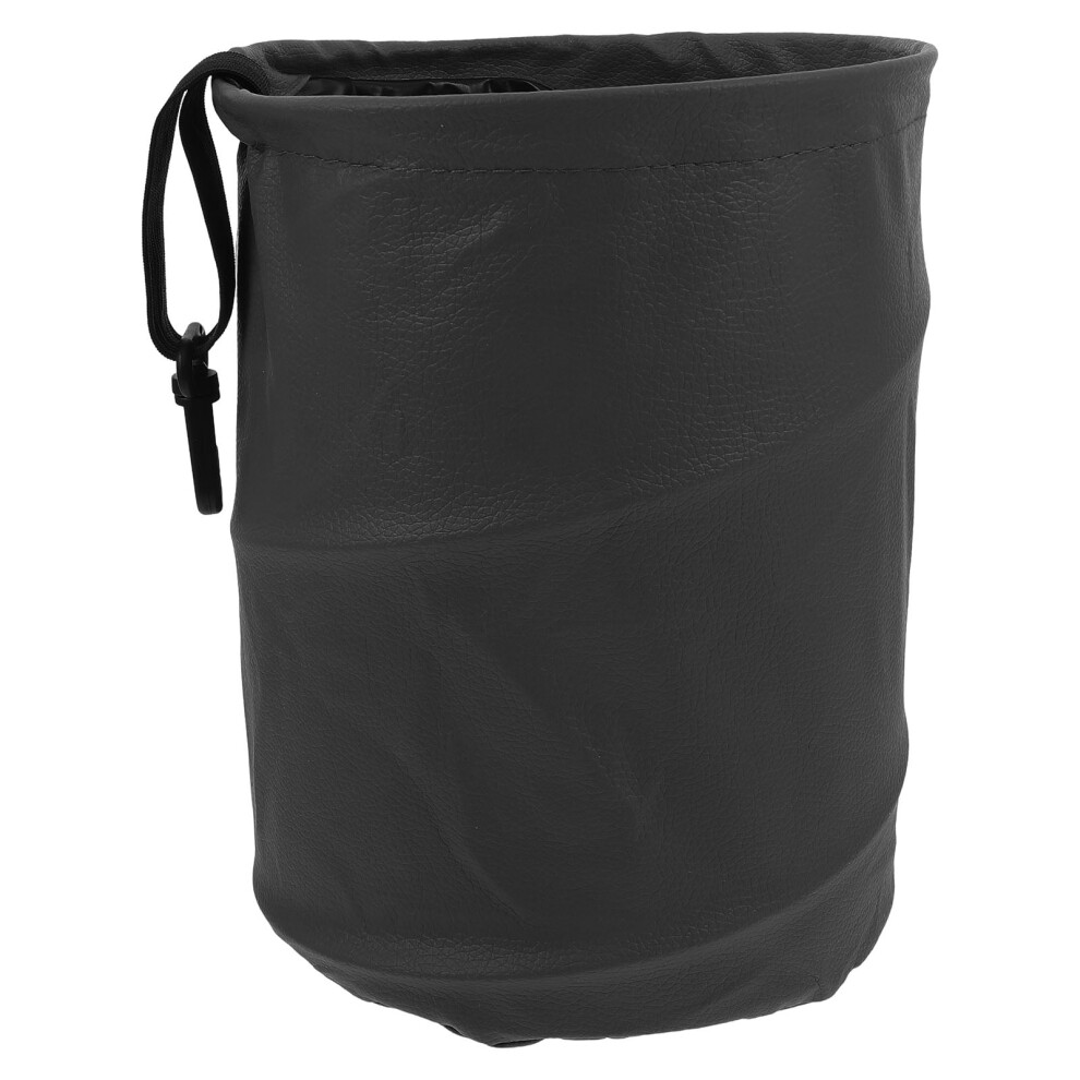 1Pack Minimalist Style Trash Bag For Car Use Artificial Leather For Drivers Black 9402001218797