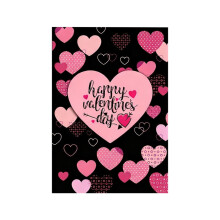 Bandiera da giardino per San Valentino 12x18", Striscione di benvenuto per il cortile con cuori d'amore - Decorazione per portico, patio, prato,