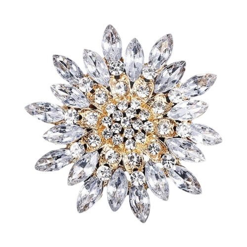 Broșă florală elegantă – acril și aliaj, 6,8 cm