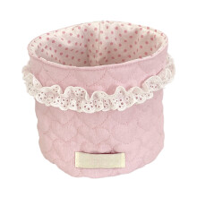 Panier de bureau en tissu rose style C pour ranger la papeterie, les cosmétiques et les petits objets décoratifs