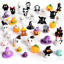 30 ks mini živicových figúrok: tekvica, duch, lebka – darčeky na halloweensku párty, plnidlá do tašiek, dekorácie do domčeka pre bábiky a