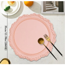 1 stuk (alleen de mat) siliconen placemat effen kleur bloemen retro placemat waterdicht hitte-isolerend verdikte placemat westerse eettafelmat