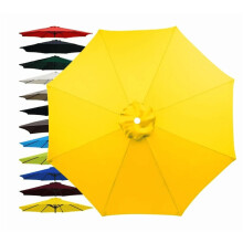 Toldo para sombrilla de patio amarillo resistente a los rayos UV, 9 pies, 6 varillas.